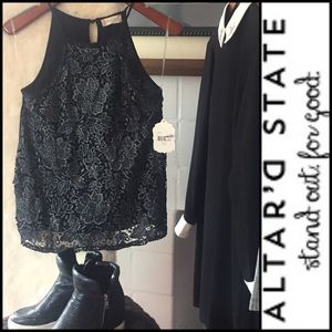 | altar’d state | dressy lacy tank |